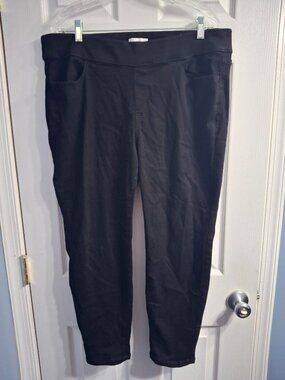 Lane Bryant Pull On High-Rise Sateen Jeggings, Black, Size 16Petite